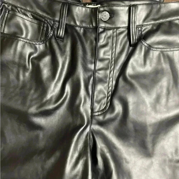 NWT Madewell Perfect Vintage Straight Jean Faux Leather Black 29 Regular - Picture 7 of 10